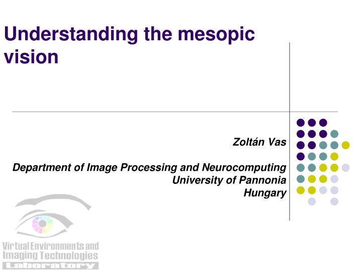 understanding the mesopic vision