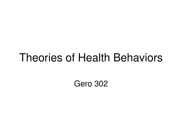 theories of health behaviors