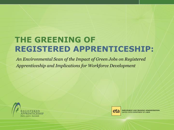 the greening of registered apprenticeship