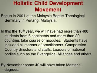 Holistic Child Development Movement