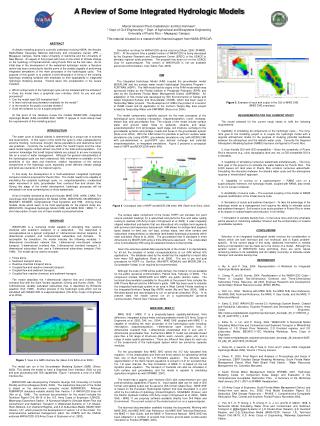 A Review of Some Integrated Hydrologic Models