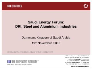 Saudi Energy Forum: DRI, Steel and Aluminium Industries