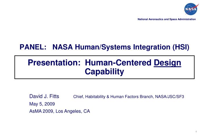 panel nasa human systems integration hsi presentation human centered design capability
