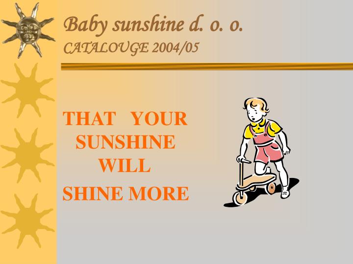 baby sunshine d o o catalouge 2004 05