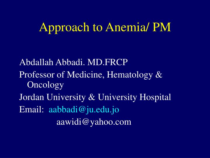 approach to anemia pm
