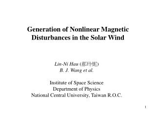 Generation of Nonlinear Magnetic Disturbances in the Solar Wind