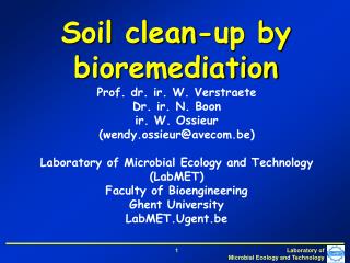 Soil clean-up by bioremediation