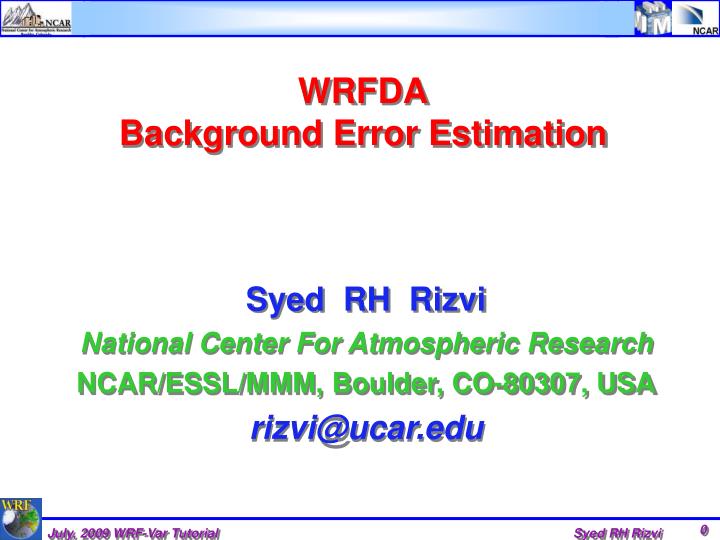 wrfda background error estimation