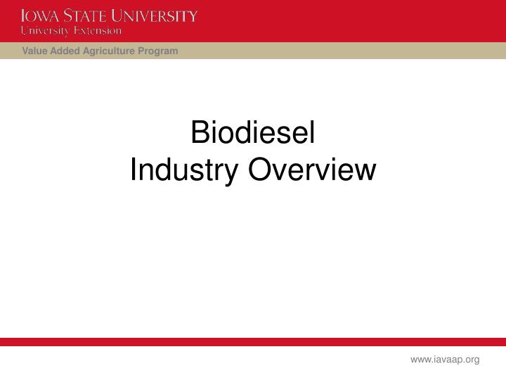 biodiesel industry overview