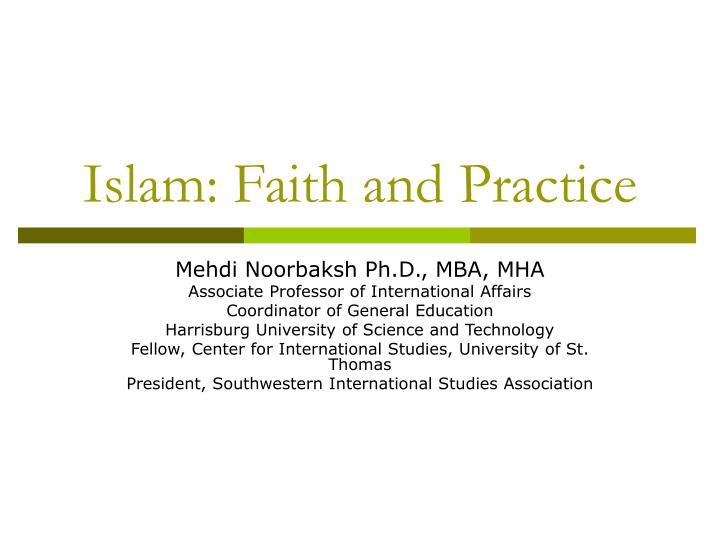 islam faith and practice