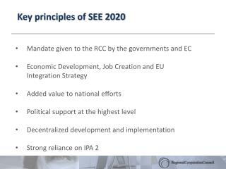 Key principles of SEE 2020