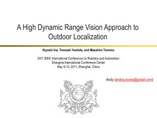 A High Dynamic Range Vision Approach to Outdoor Localization
