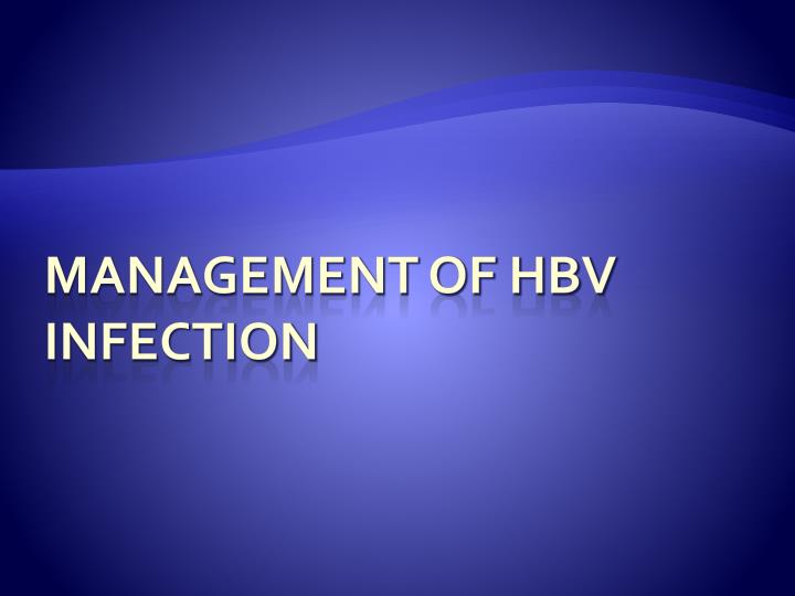 management of hbv infection