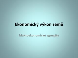 ekonomick v kon zem