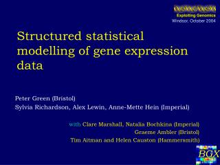 Structured statistical modelling of gene expression data