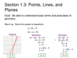 Section 1.3: Points, Lines, and Planes