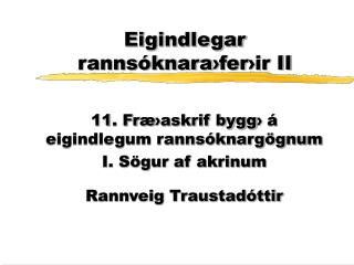 eigindlegar ranns knara fer ir ii