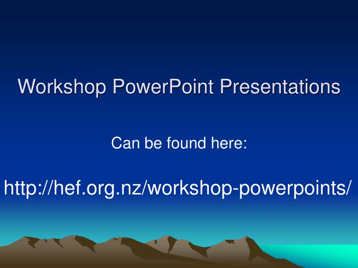 workshop powerpoint presentations
