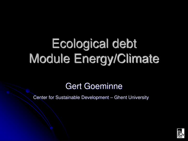 ecological debt module energy climate