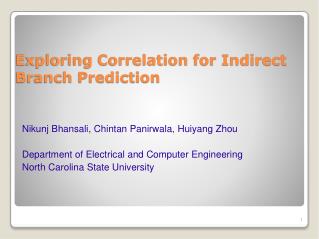 Exploring Correlation for Indirect Branch Prediction