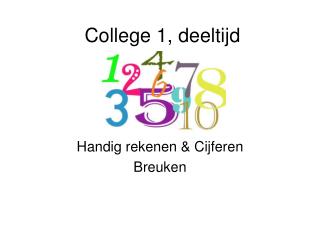 college 1 deeltijd
