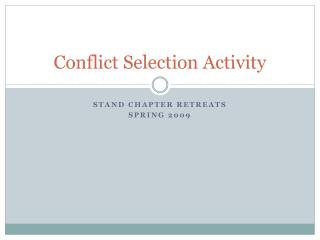 Conflict Selection Activity