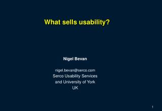What sells usability?