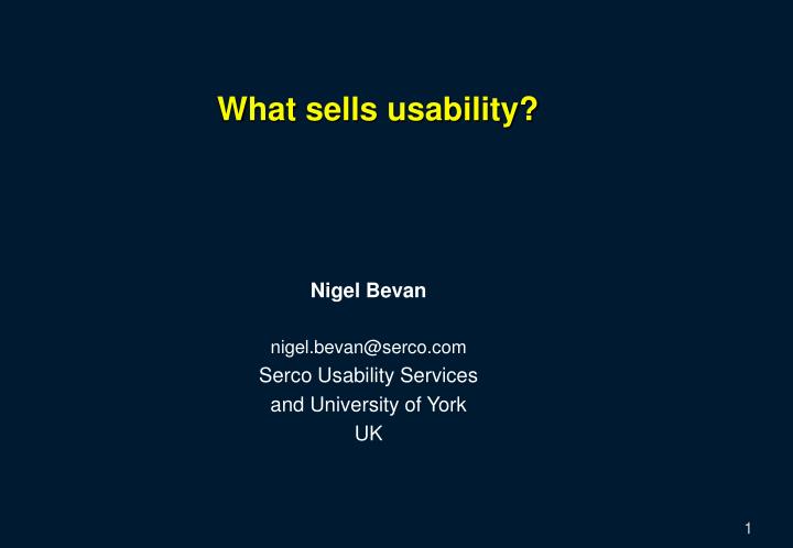 what sells usability