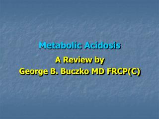 Metabolic Acidosis