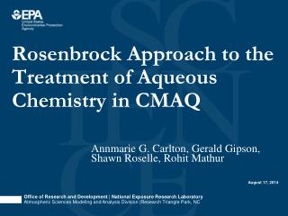 Rosenbrock Approach to the Treatment of Aqueous Chemistry in CMAQ