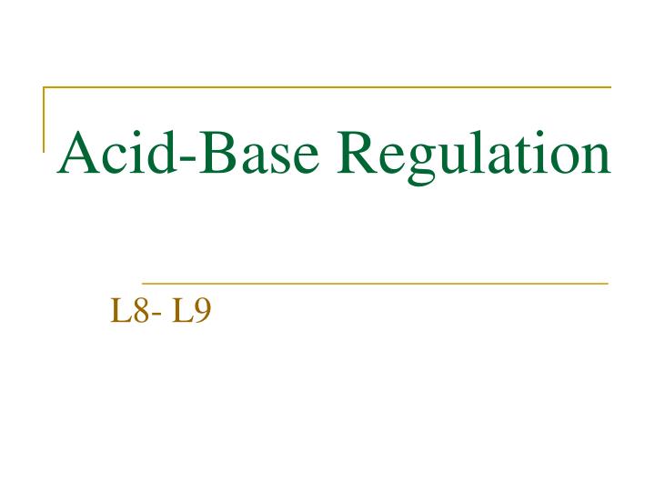 acid base regulation