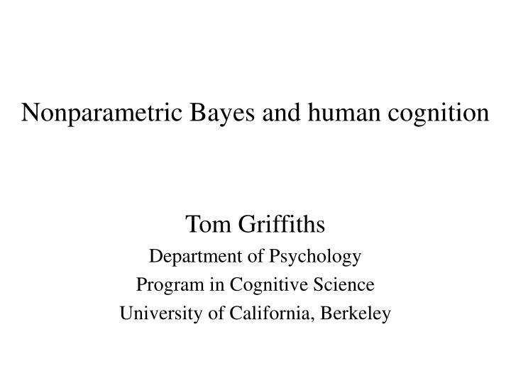 nonparametric bayes and human cognition