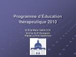 Programme d’Éducation thérapeutique 2010 - slide 1
