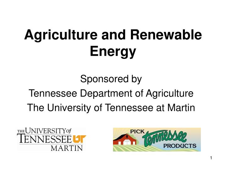 agriculture and renewable energy