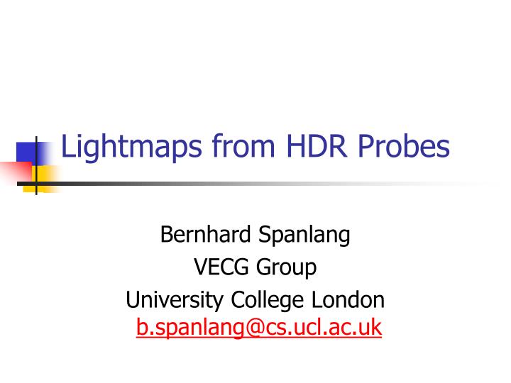 lightmaps from hdr probes