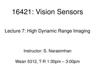 16421: Vision Sensors