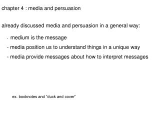 chapter 4 : media and persuasion