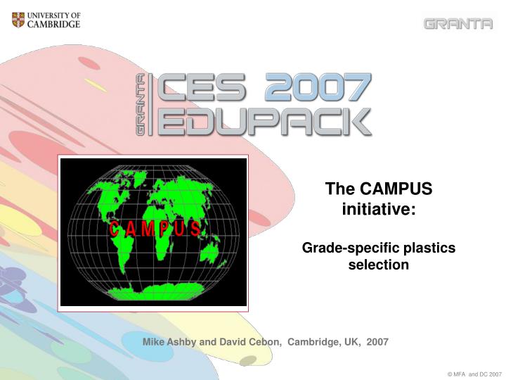 the campus initiative grade specific plastics selection