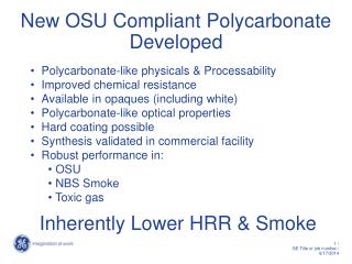 New OSU Compliant Polycarbonate Developed