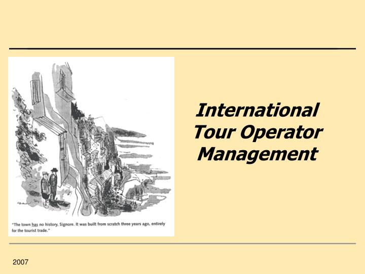 international tour operator management
