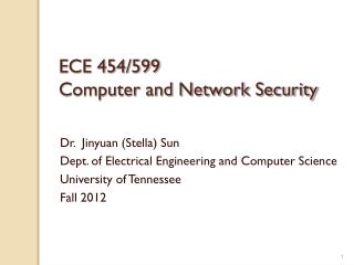 ECE 454/599 Computer and Network Security