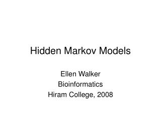 Hidden Markov Models