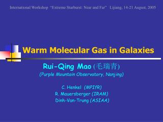 Warm Molecular Gas in Galaxies