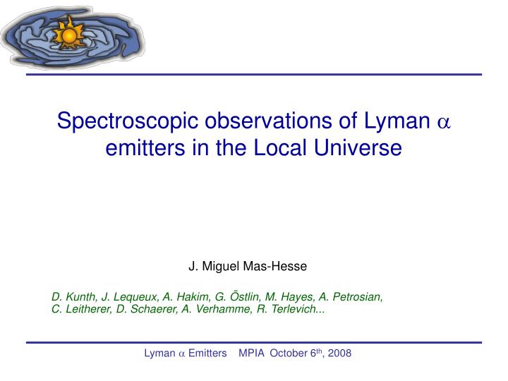 spectroscopic observations of lyman emitters in the local universe