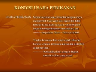 kondisi usaha perikanan