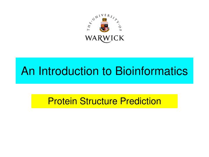 an introduction to bioinformatics