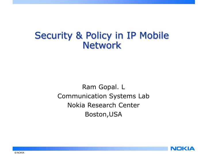 security policy in ip mobile network