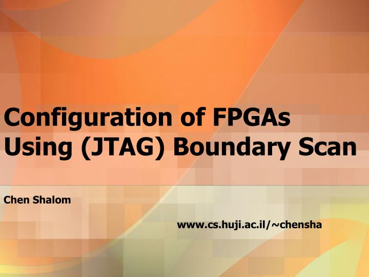 configuration of fpgas using jtag boundary scan