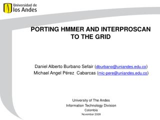 PORTING HMMER AND INTERPROSCAN TO THE GRID