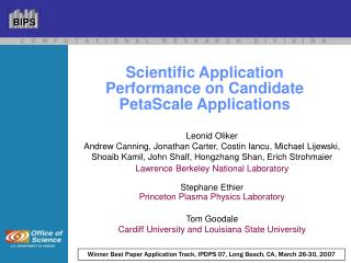 Scientific Application Performance on Candidate PetaScale Applications